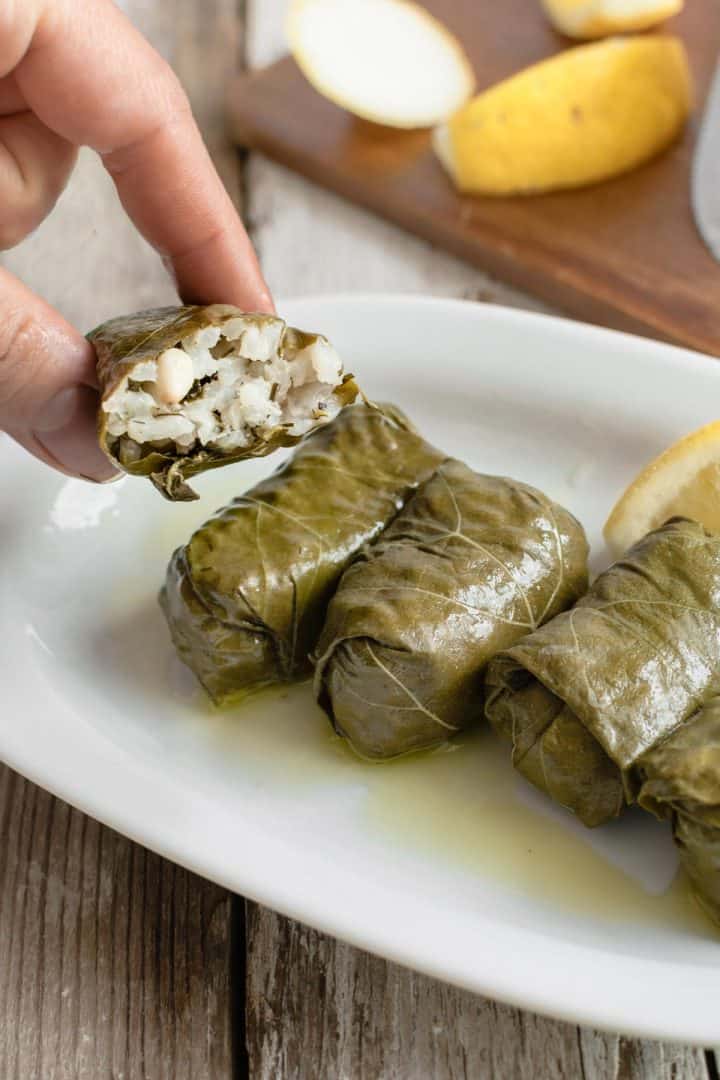 Greek Stuffed Vine Leaves -Dolmadakia (Vegan, Gluten-Free) - Real Greek ...