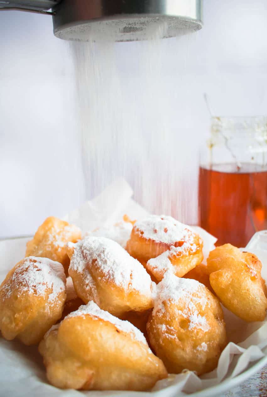 Greek Donuts With Icing Sugar