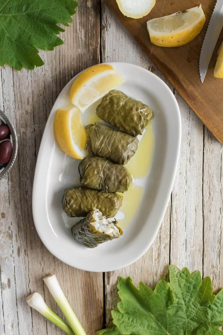 Greek Stuffed Vine Leaves Dolmadakia (Vegan, GlutenFree) Real Greek