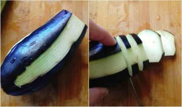 Peeled And Sliced Eggplant
