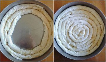 Making A Spiral Greek Cheese Pie