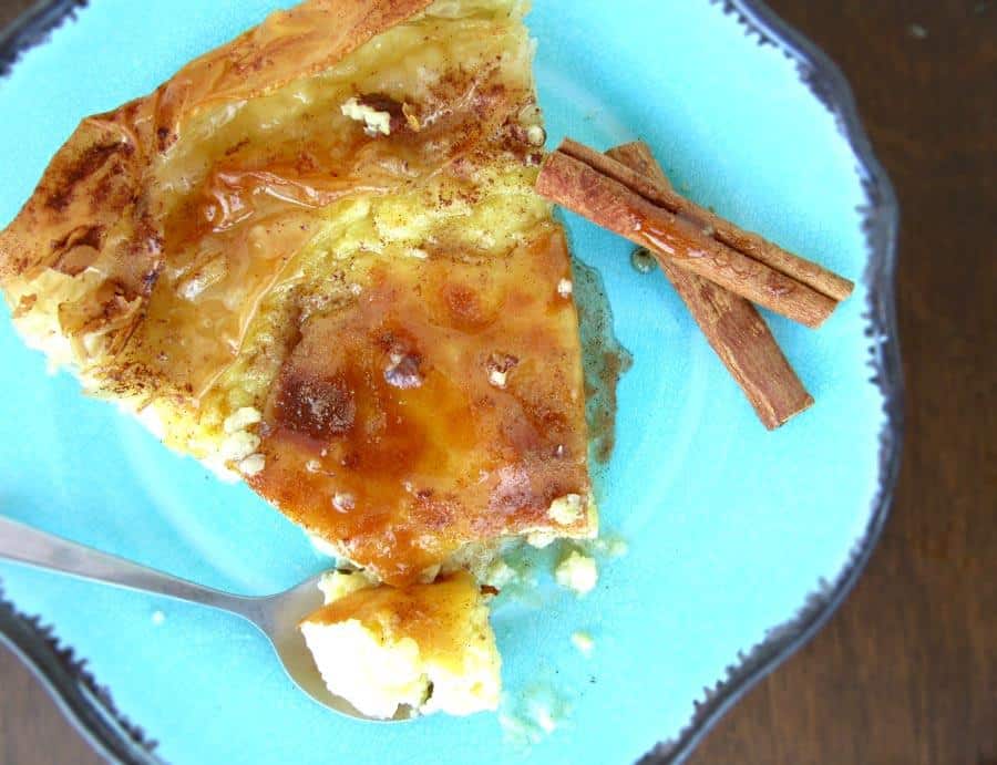 Greek Custard Pie With Phyllo, Honey, And Cinnamon