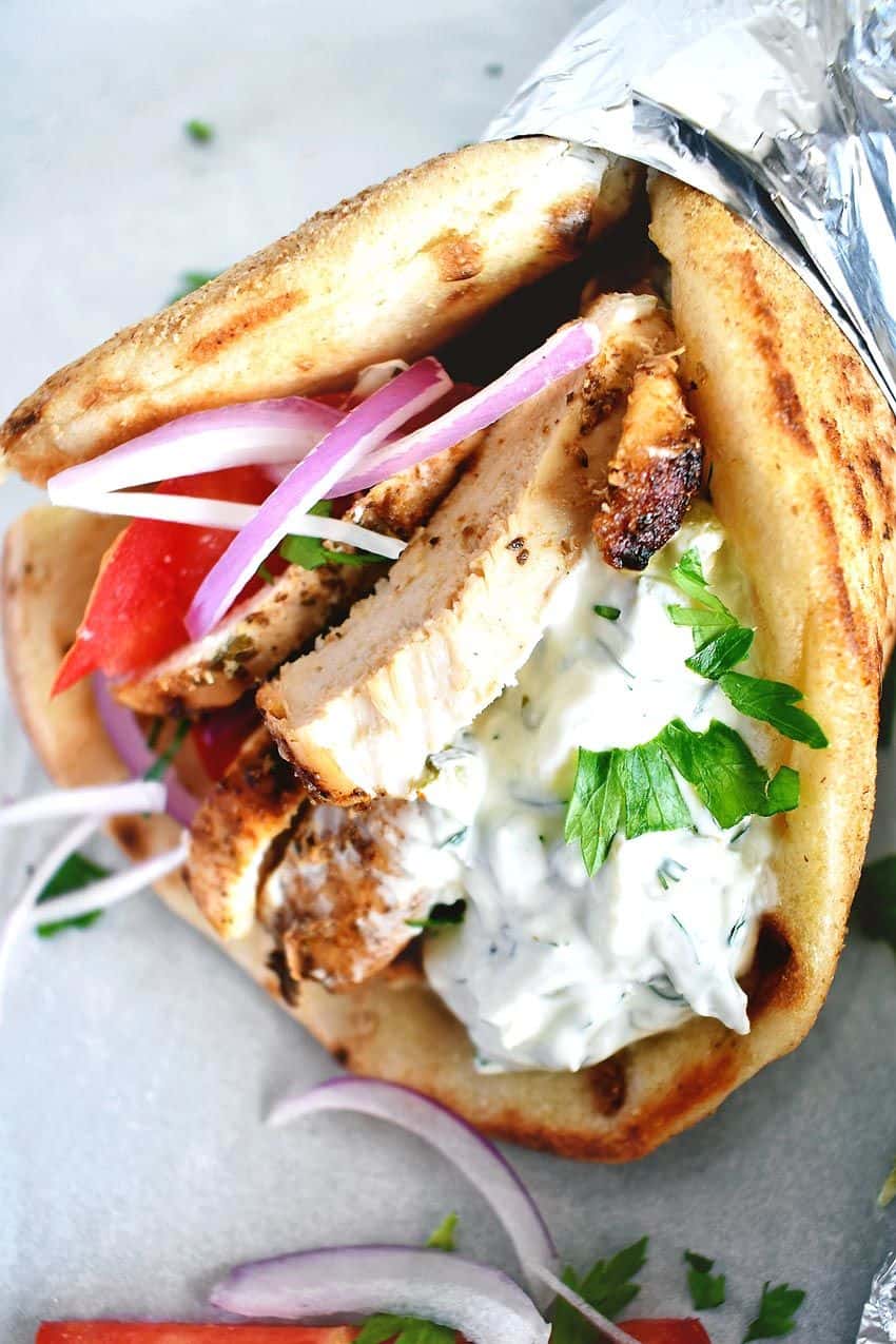 Chicken Gyros Recipe With Tzatziki Sauce Real Greek Recipes