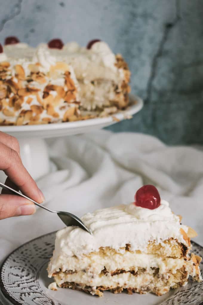 Vanilla Cream Almond Torte