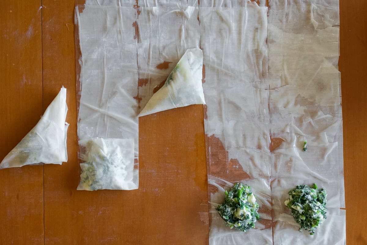 How To Fold Spinach Filo Triangle