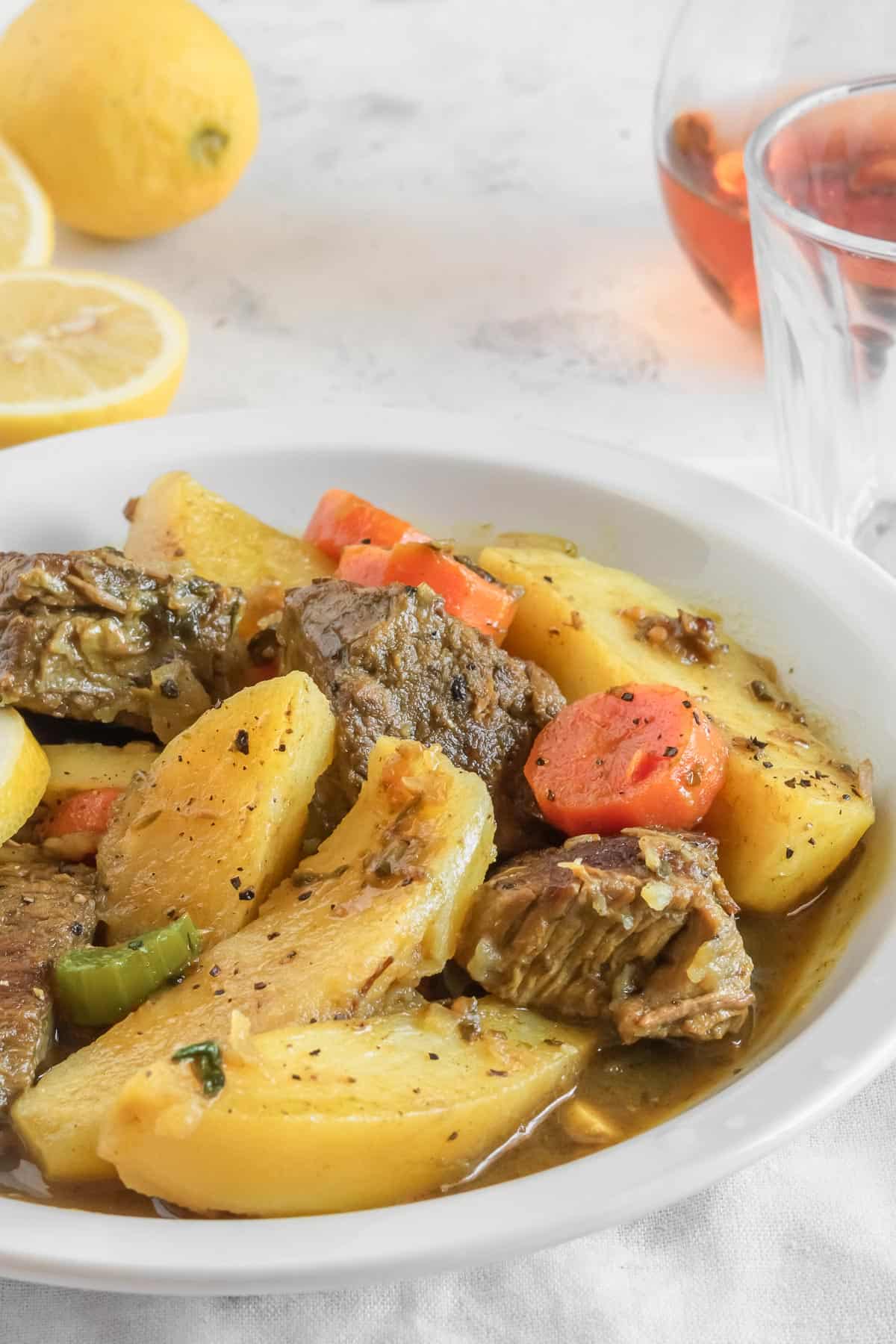 Greek Beef Stew With Potatoes
