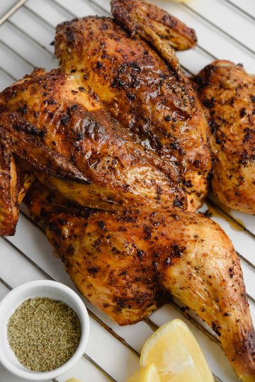 Spatchcocked Chicken Brined and Roasted - Real Greek Recipes