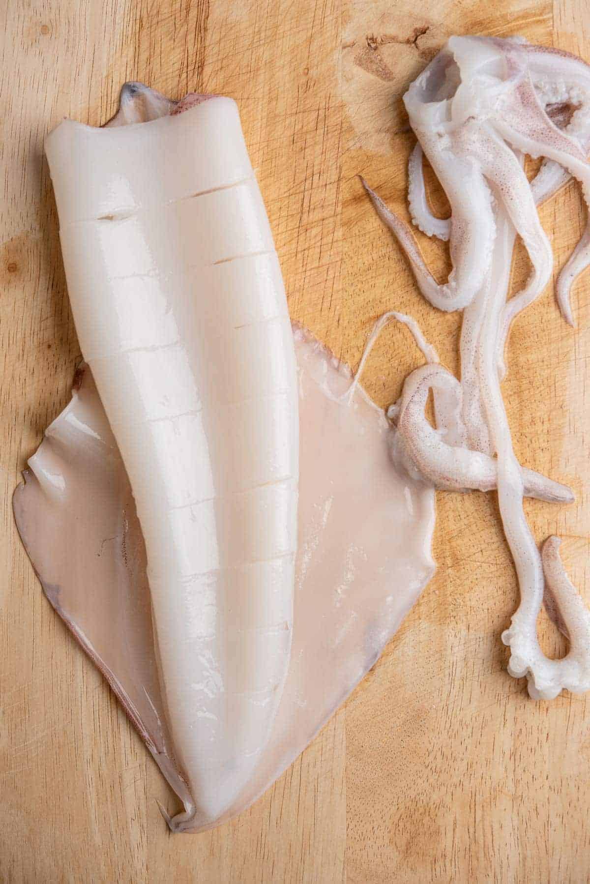 Preparing Whole Squid