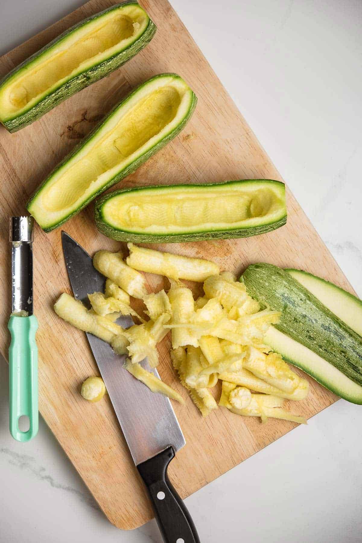 How To Hollow Zucchini