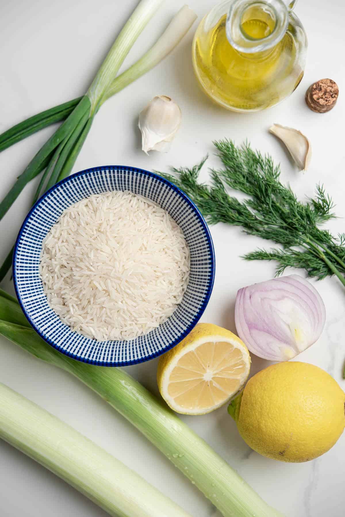 Greek Rice With Leeks Ingredients