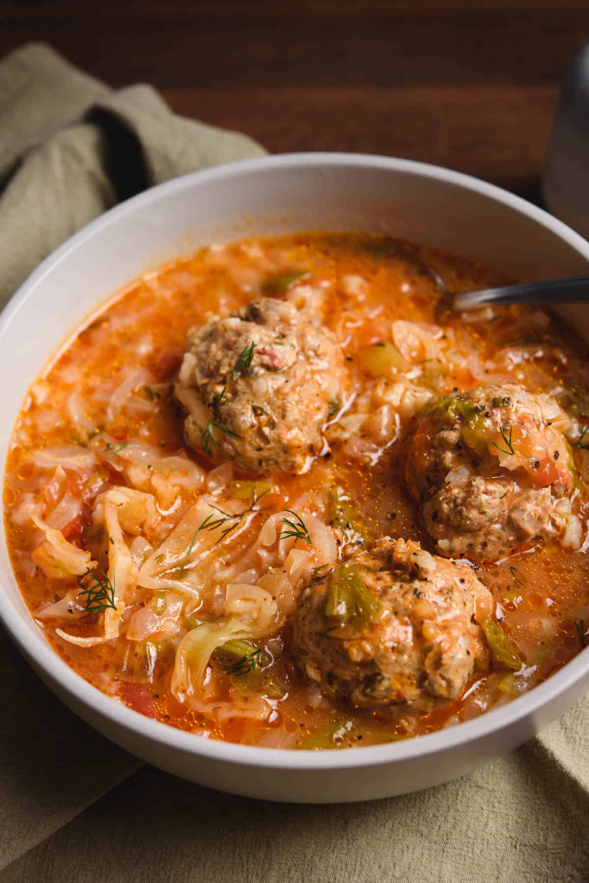 Cabbage And Meatball Soup