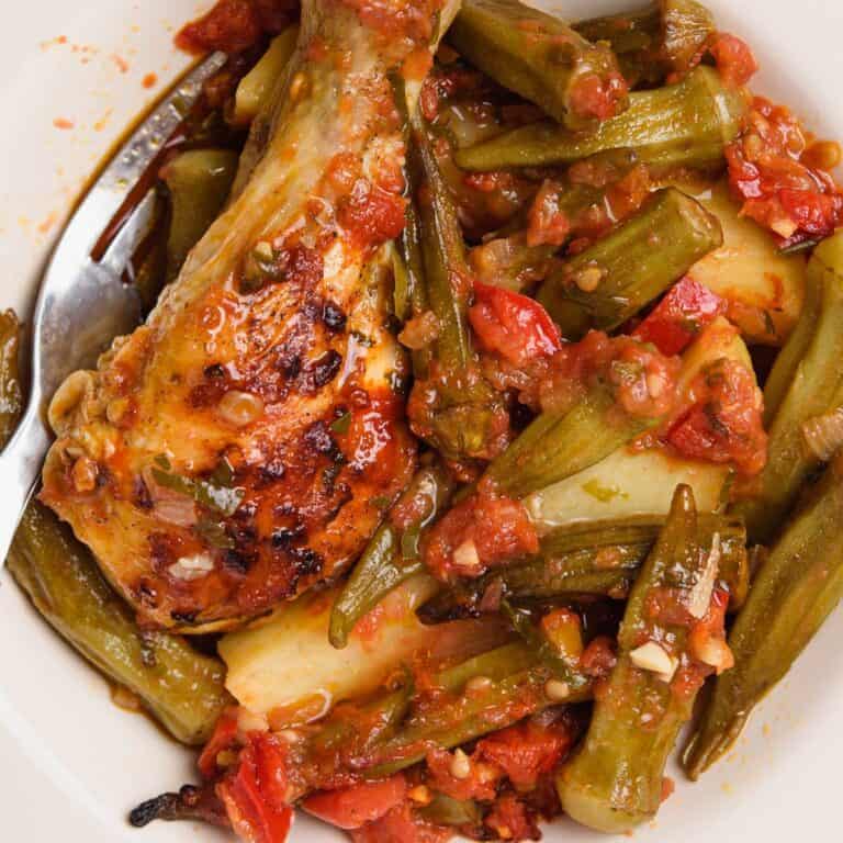 Chicken With Okra And Tomatoes - Real Greek Recipes