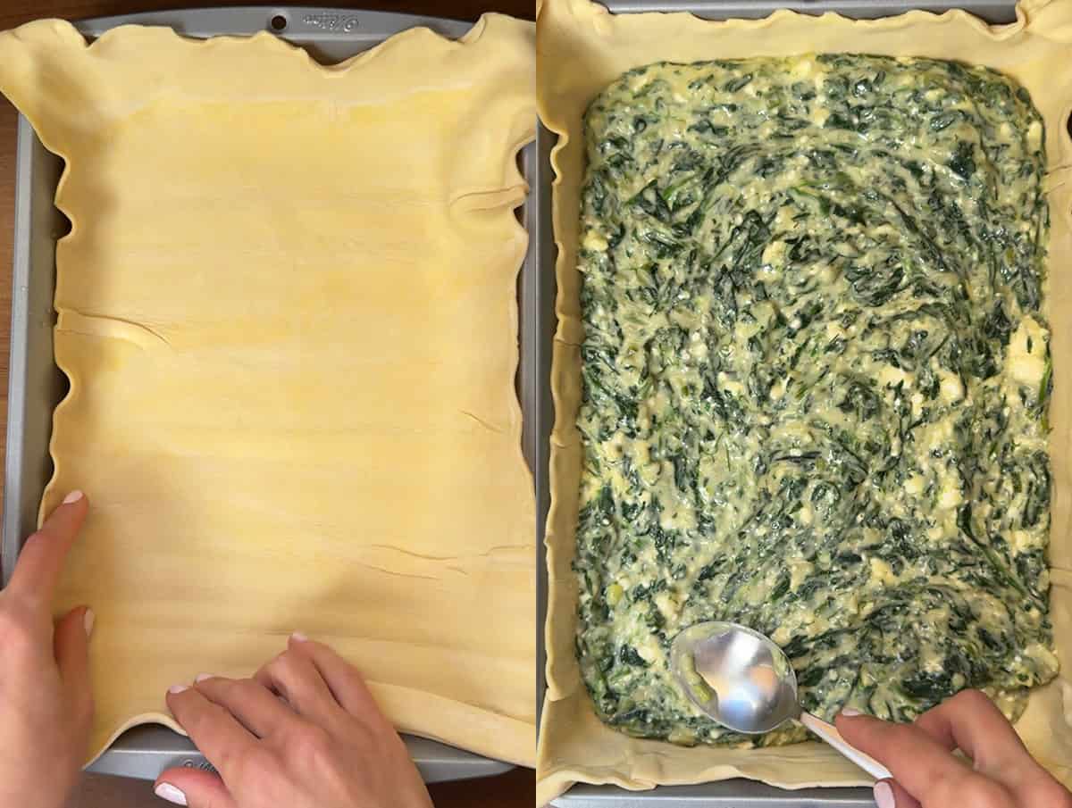 Making Puff Pastry Spanakopita