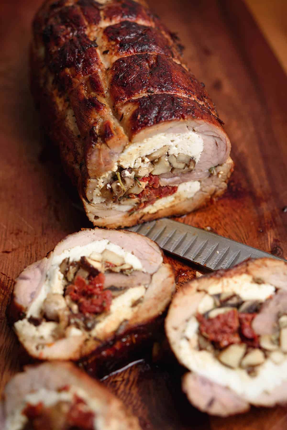 Mediterranean Stuffed Pork Tenderloin