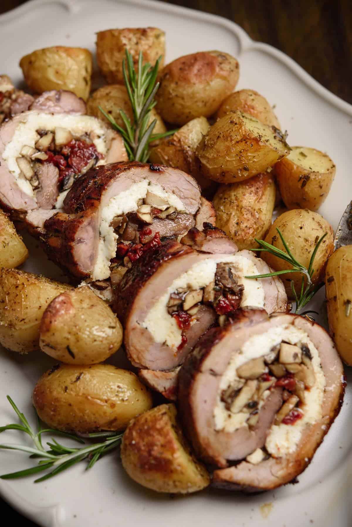 Mushroom Stuffed Pork Tenderloin