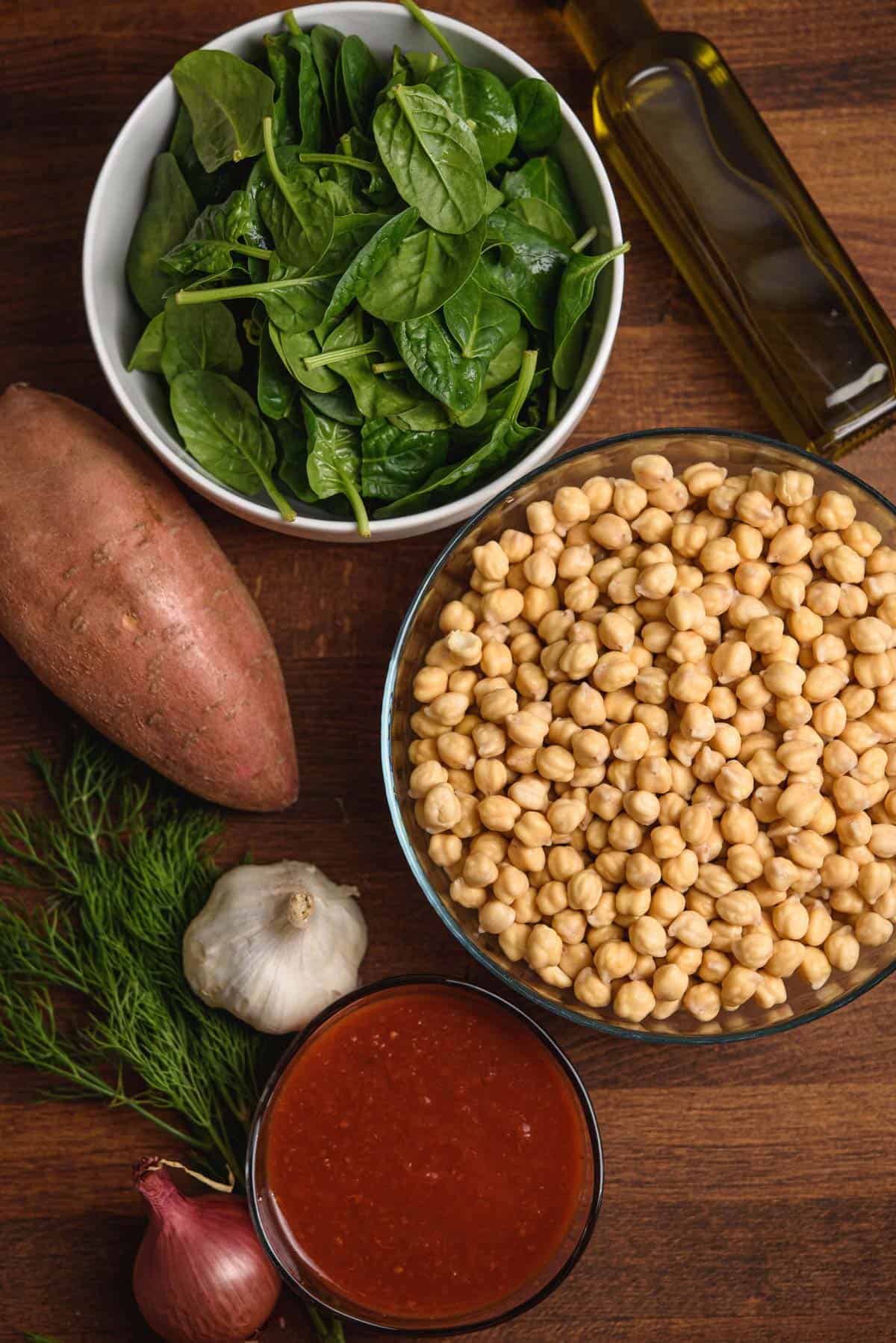 Chickpea Spinach Soup Ingredients