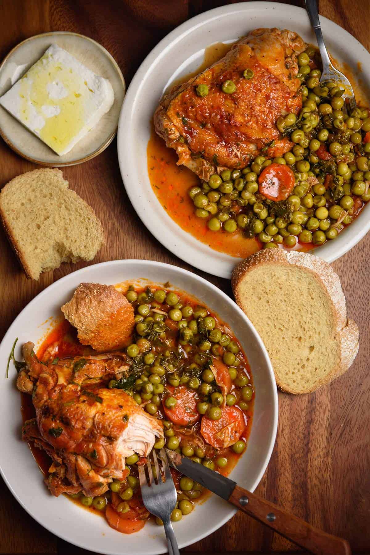 Greek Chicken With Peas