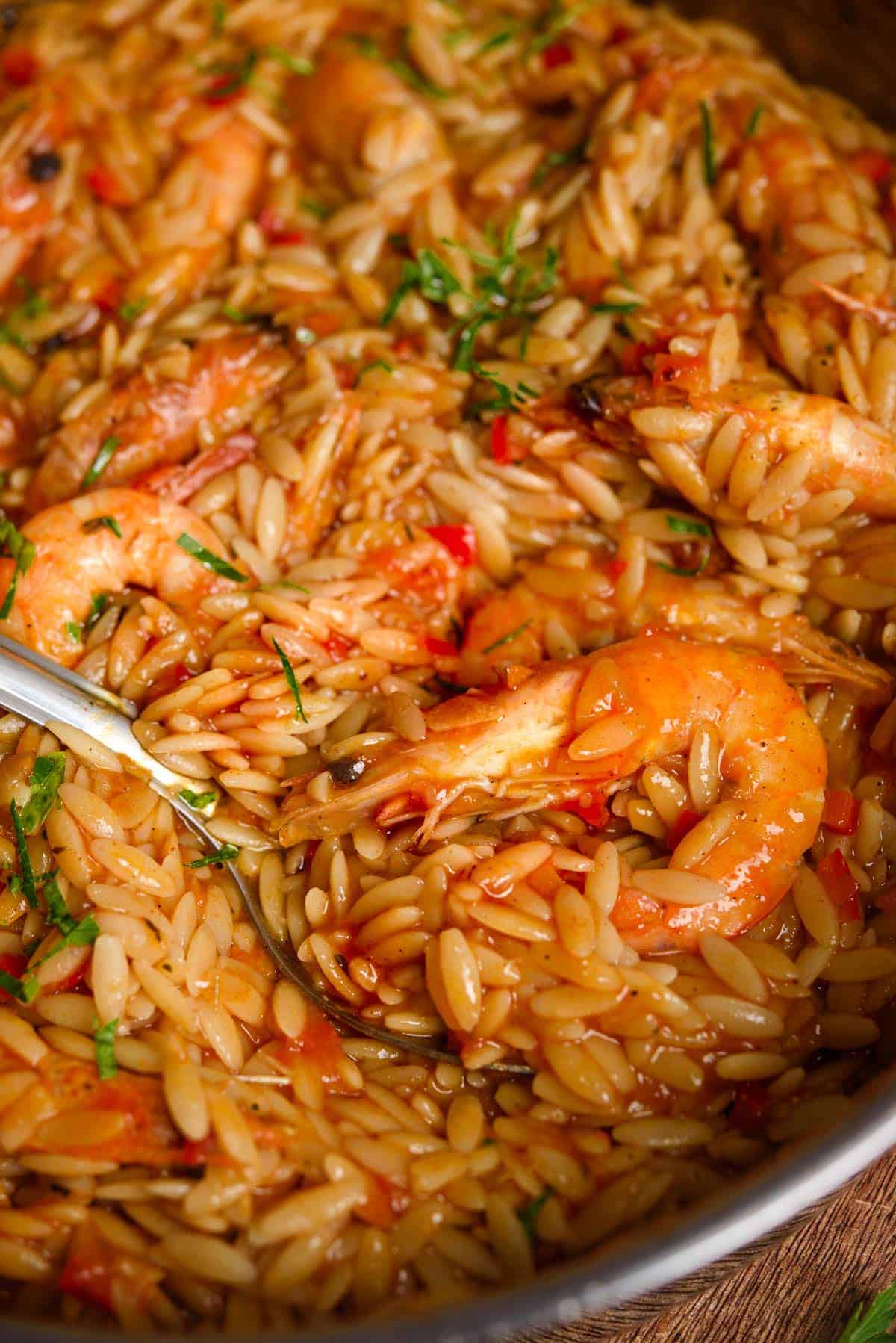 Shrimp Orzotto With Tomato