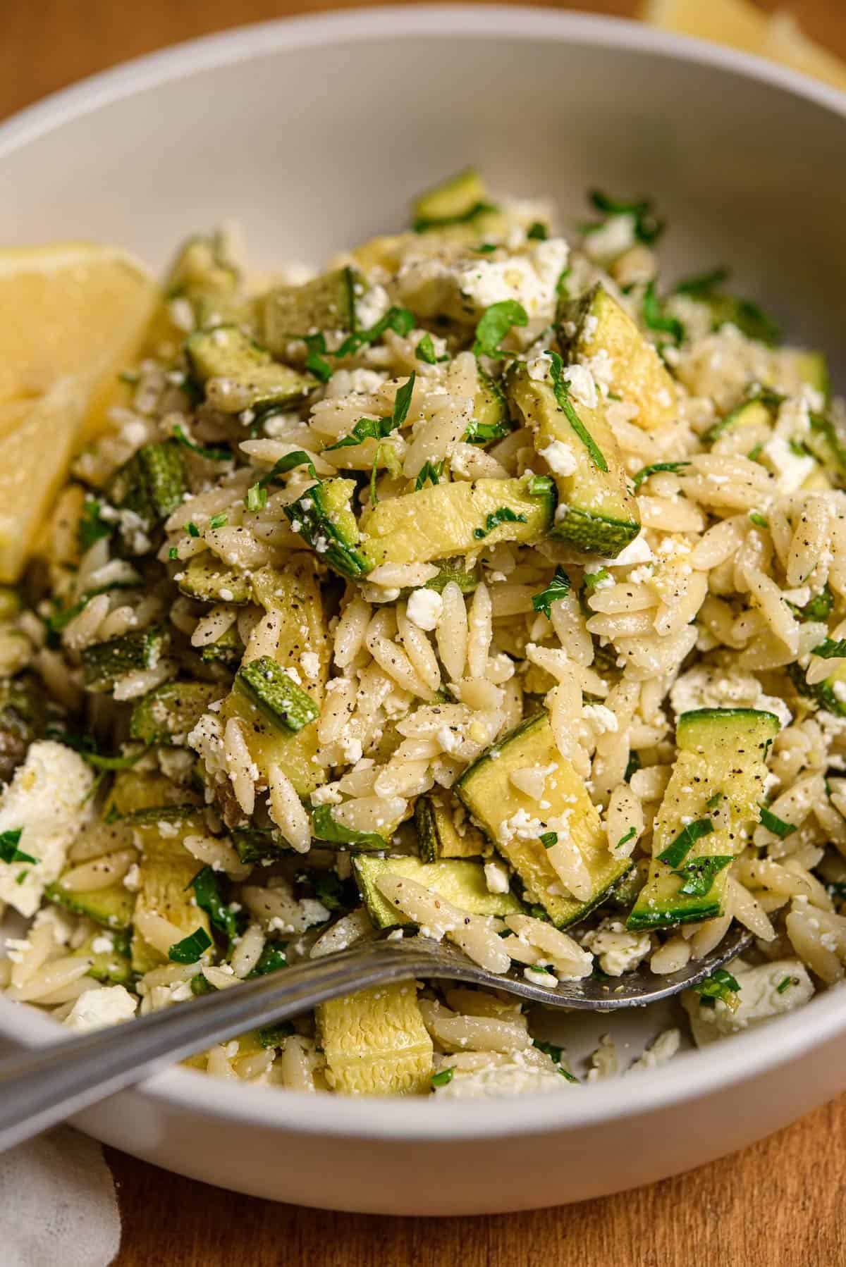 Lemon Orzo Salad With Feta