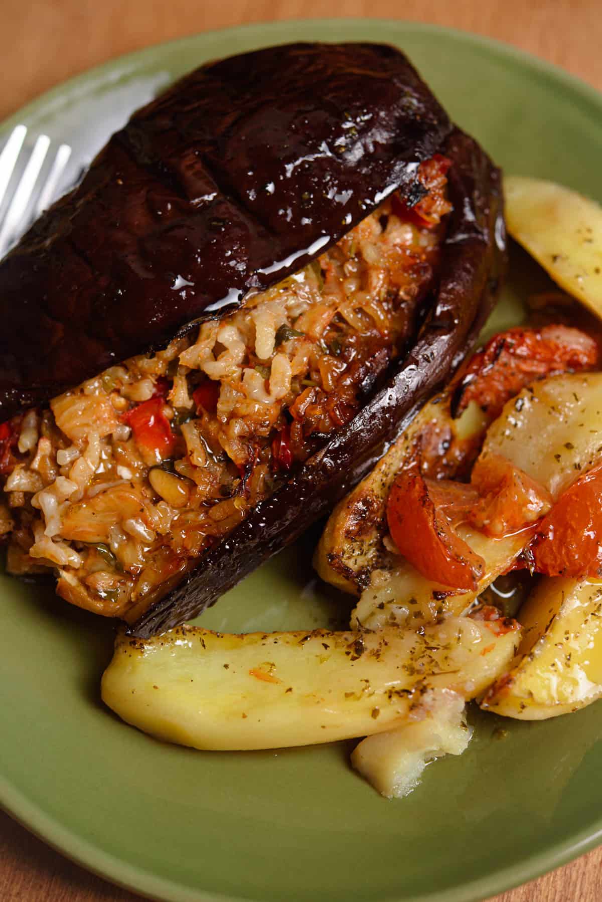 Rice-Stuffed Eggplant