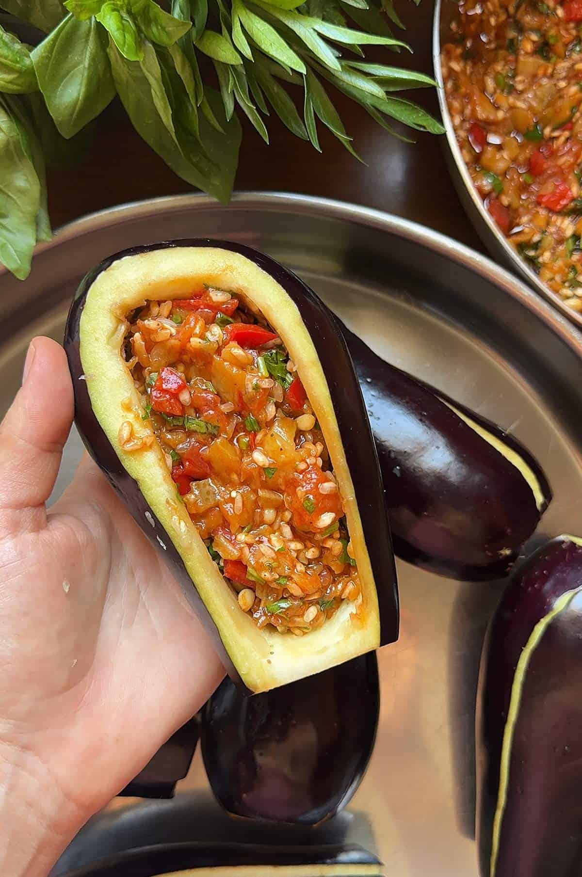 Stuffing Eggplant