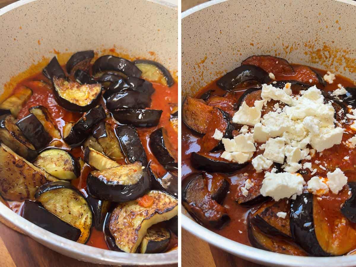 Making Eggplant Saganaki