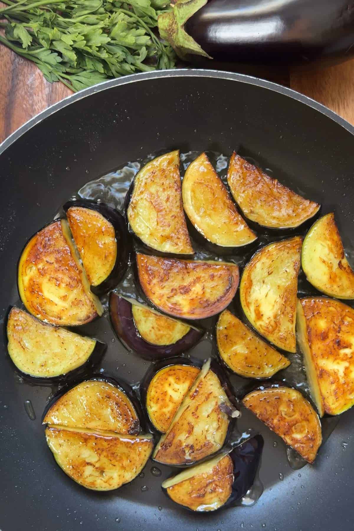 Pan Frying Eggplant