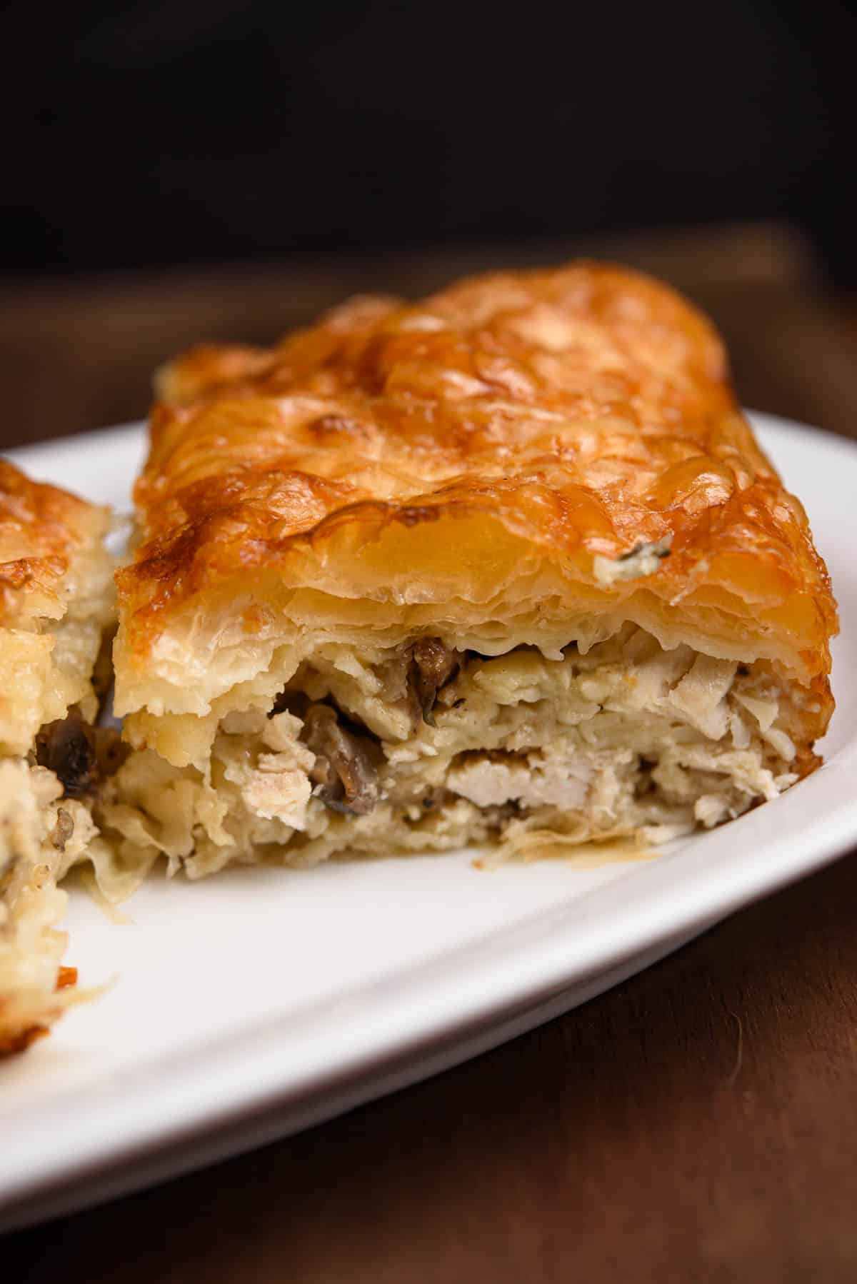Chicken Filo Pie With Mushrooms