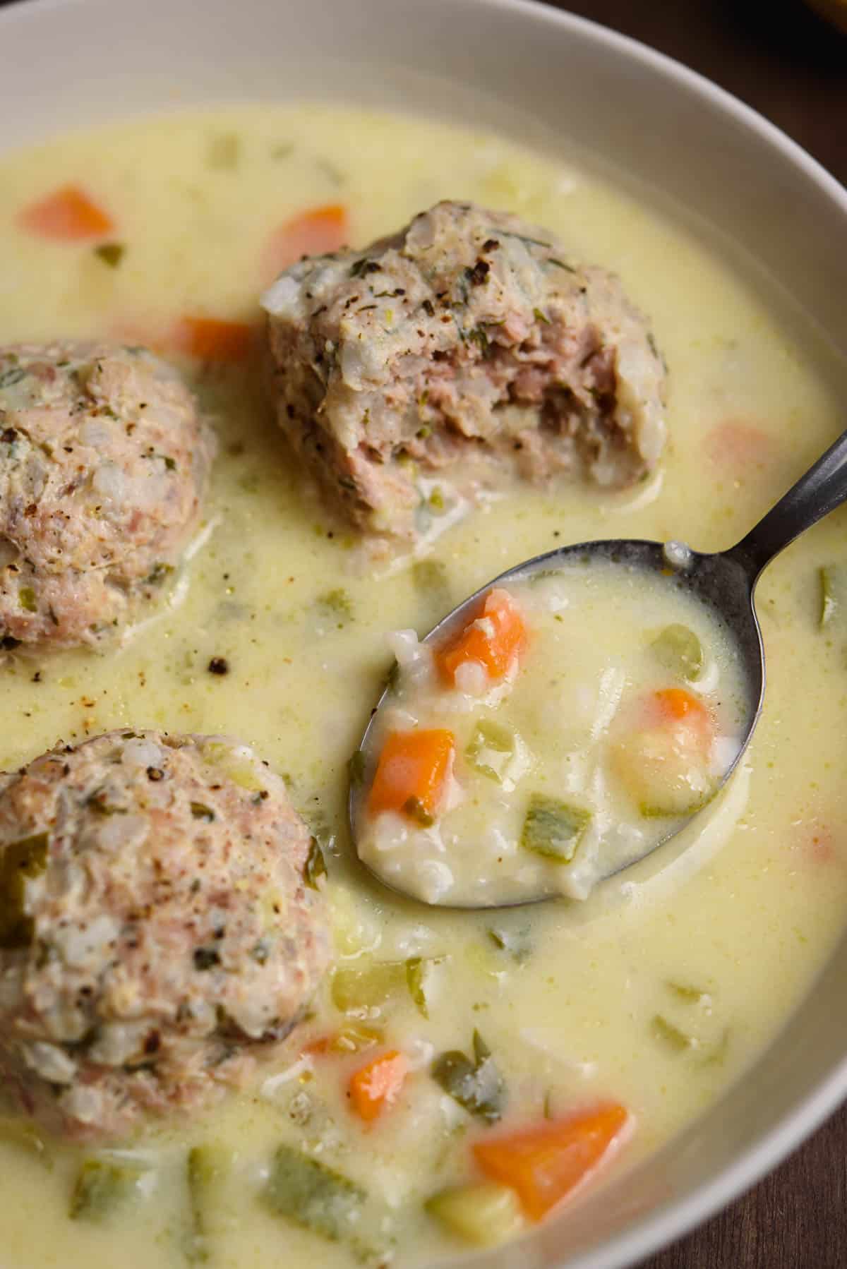 Easy Chicken Meatball Soup